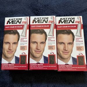 Just For Men Easy Comb-In Color Mens Hair Dye Darkest Brown A-50
